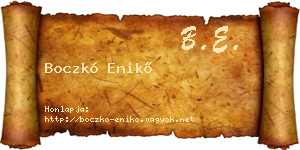 Boczkó Enikő névjegykártya